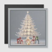 Witte Kerst Magnetische Kaart (Voorkant / Achterkant)