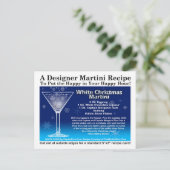 Witte Kerst Martini Recept Briefkaart (Staand voorkant)