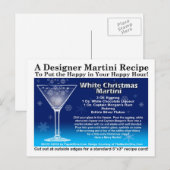 Witte Kerst Martini Recept Briefkaart (Voorkant / Achterkant)