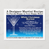 Witte Kerst Martini Recept Briefkaart (Voorkant)