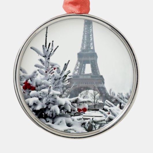 witte kerst metalen ornament (Voorkant)