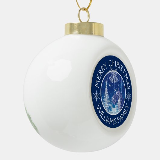 Witte Kerst Midnight-Blue Ornamenten (Links)