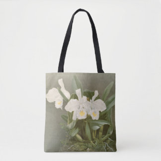  witte kerst orchidee florale canvas tas