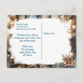 Witte Kerst Paard en Kardinaal Landbouw Briefkaart (Achterkant)