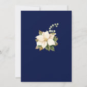 Witte Kerst Poinsettia Blauwe Partij Kaart (Achterkant)