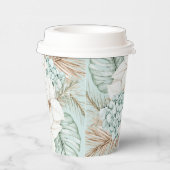 Witte kerst poinsettia | Winter Beach bruiloft Papieren Bekers (Rechts)