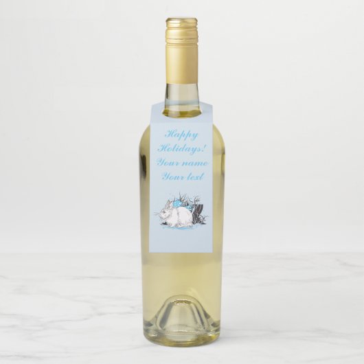 witte kerst Rabbit Hare Flessenhanger (Op fles)