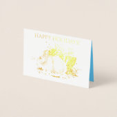 witte kerst Rabbit Hare Folie Kaarten (Voorkant)