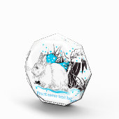 witte kerst Rabbit Hare Fotoblokken (Rechts)