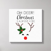 Witte Kerst Rode neus rendier Grappig citaat Canvas Afdruk (Voorkant)