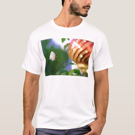 Witte Kerst Roos T-shirt (Voorkant)