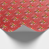 Witte Kerst Rudolph de Rood Neus Rendier Cadeaupapier (Hoek)