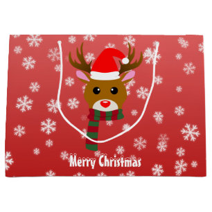 Witte Kerst Rudolph de Rood Neus Rendier Groot Cadeauzakje