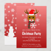 Witte Kerst Rudolph de Rood Neus Rendier Kaart (Voorkant / Achterkant)