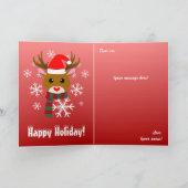 Witte Kerst Rudolph de Rood Neus Rendier Kaart (Binnen)