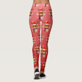 Witte Kerst Rudolph de Rood Neus Rendier Leggings (Achterkant)
