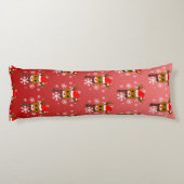 Witte Kerst Rudolph de Rood Neus Rendier Lichaamskussen (Achterkant)