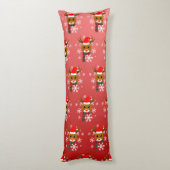 Witte Kerst Rudolph de Rood Neus Rendier Lichaamskussen (Achterkant (Verticaal))