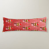 Witte Kerst Rudolph de Rood Neus Rendier Lichaamskussen (Voorkant)