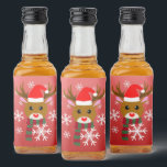 Witte Kerst Rudolph de Rood Neus Rendier Likeurfles Etiket<br><div class="desc">Vrolijk kerstfeest!</div>