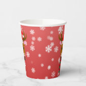 Witte Kerst Rudolph de Rood Neus Rendier Papieren Bekers (Links)