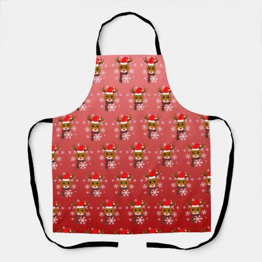 Witte Kerst Rudolph de Rood Neus Rendier Schort (Voorkant)