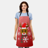 Witte Kerst Rudolph de Rood Neus Rendier Schort (Gedragen)