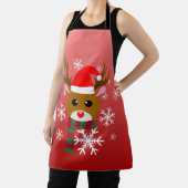 Witte Kerst Rudolph de Rood Neus Rendier Schort (Insitu)