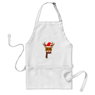 Witte Kerst Rudolph de Rood Neus Rendier Standaard Schort