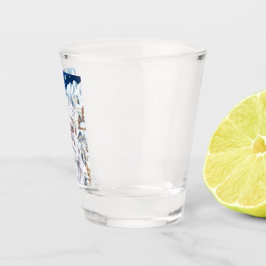 WITTE KERST SHOT GLAS (Rechts)