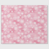 Witte Kerst Sneeuwvlokken Roze Waterverf Cadeaupapier (Vlak)