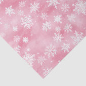 Witte Kerst Sneeuwvlokken Roze Waterverf Tissuepapier (Detail)