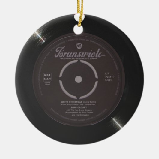 Witte Kerst Song Keramisch Ornament (Voorkant)