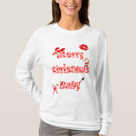 Witte Kerst T-shirt met lange mouwen voor vrouwen