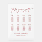 Witte Kerst Trouwen Zitting Grafiek 8 Tafels Acryl Bord (Voorkant)