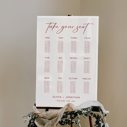 Witte Kerst Trouwstoel Grafiek Acryl Teken Acryl Bord