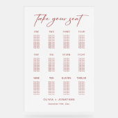 Witte Kerst Trouwstoel Grafiek Acryl Teken Bord (Voorkant)