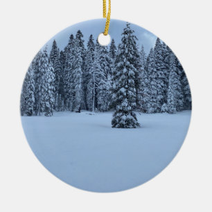 Witte kerst van Tahoe! Keramisch Ornament