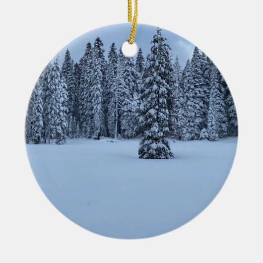 Witte kerst van Tahoe! Keramisch Ornament (Voorkant)