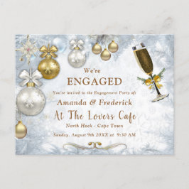 Witte kerst Verloving Uitnodiging Briefkaart