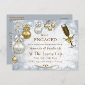 Witte kerst Verloving Uitnodiging Briefkaart (Voorkant / Achterkant)