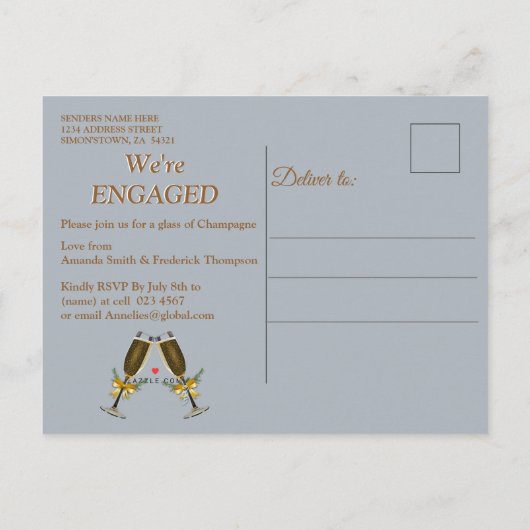 Witte kerst Verloving Uitnodiging Briefkaart (Achterkant)