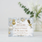 Witte kerst Verloving Uitnodiging Briefkaart (Staand voorkant)