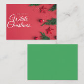 Witte kerst wenskaart notitiekaartje (Voorkant / Achterkant)