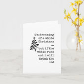 Witte kerst, wijnliefhebber, kerst Kaart (Gele Bloem)