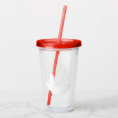 Witte Kerst Winter Wonderland Snowman Tree Acryl Drinkbeker (Achterkant)