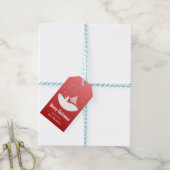 Witte Kerst Winter Wonderland Snowman Tree Cadeaulabel (Met Touw)