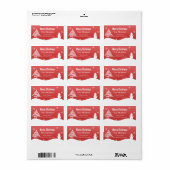 Witte Kerst Winter Wonderland Snowman Tree Etiket (Full Sheet)