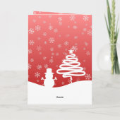 Witte Kerst Winter Wonderland Snowman Tree Kaart (Achterkant)