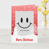 Witte Kerst Winter Wonderland Snowman Tree Kaart (Gele Bloem)